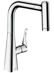 Смеситель Hansgrohe Metris M71 для кухни 220мм вытяжной поворотный излив хром 14834000 — миниатюра 1