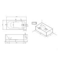 Каркас для ванны AM.PM X-Joy 150х70 с монтажным набором W88A-150-070W-R