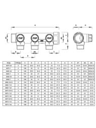 Коллектор запорный FAR 1"ВН на 3 отвода 3/4"EU c вставкой под уплотнение FK 3870 134UN — изображение 5