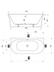 ����� ��������� RAVAK FREEDOM D 170x80 ����������, ��������, �����
