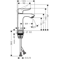Смеситель Hansgrohe Metris 31186000 для раковины однорычажный, без сливного гарнитура, хром