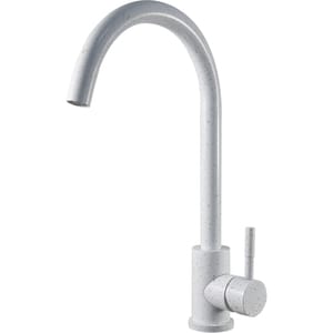 Смеситель для кухни ESKO K45 White однозахватный, высокий поворотный излив, цвет: гранит белый