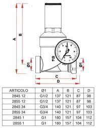 Редуктор давления FAR 1/2"ВВ с манометром, хромированный, FA 2855 12