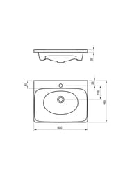 ����� � ������������ RAVAK BALANCE 600�500�465 ���������, 2 �����, ����� 70508053