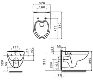 Roca VICTORIA Rimless Унитаз подвесной (370х540х390) безободковый, белый 34639300Y