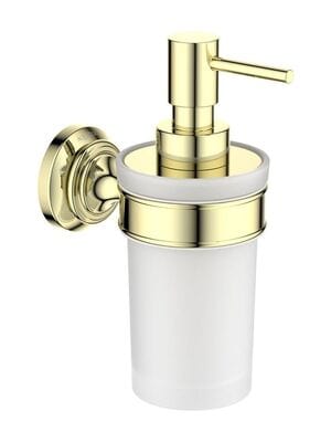 Дозатор для жидкого мыла Aquatek Классик AQ4505PG подвесной, стекло матовое, латунь, золото полир