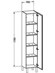 ����� Duravit L-Cube 400�1760�363 ���������, 4 �����, ����� ������, ���� ������ LC1180R2121
