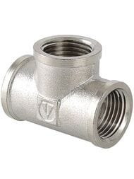 Тройник VALTEC 1/2" ВВВ внутренняя резьба пол дюйма, лаунь никелир, VTr.130.N.0004 — миниатюра 1