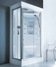 Душевая кабина Gruppo Treesse Acquazzurra 80/100 (1000х800х2200) правая, турецкая баня+хромотерапия B7537D+CROMO