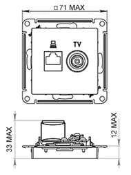 ������� Systeme Electric ATLASDESIGN ������� ������������+�� RJ45+TV ��������� 5E ������� ATN000589
