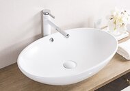 Раковина накладная BelBagno (630x410x160) овальная, без отверстия под смеситель, белая BB1104
