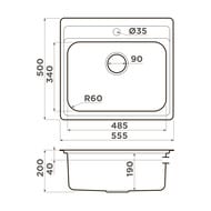 ����� Omoikiri ASHI 56-IN (555�500�200) ������ �������, ����������� ����� 4993449