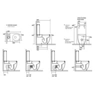Чаша унитаза-компакта Kerasan Flo 311701 600х360х870 гор.выпуск, крепеж, без сиденья, белый