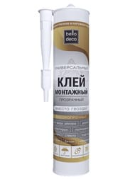 Клей монтажный прозрачный BelloDeco, полимерный, прозрачный 300мл (шт.) — миниатюра 1