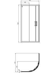 ������� ������ Ideal Standard CONNECT 2 Quadrant (1000�1000�1950) ��������, ������� /����. K9252EO