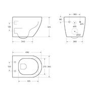 Унитаз подвесной BelBagno UNO (360x482x360) безободковый, сиденье с микролифтом, белый BB3105CHR/SC