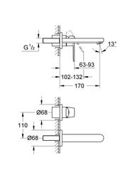 Смеситель Grohe EuroSmart Cosmopolitan 19381000 для умывальника на 2 отверстия, S-Size — изображение 4
