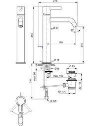 ��������� ��� �������� Ideal Standard JOY BC781A2 �������������, ������ 215 ��, �/�, ����  ������