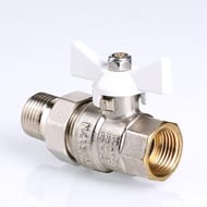 Кран с американкой 1/2"ВН VALTEC BASE белая бабочка VT.227.NW.04