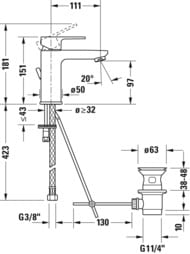   Duravit B.3 S   ,  97 B31010001010