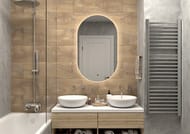Зеркало Континент Fleur (600х1000) ореольная LED подсветка 2700К, бесконтактный диммируемый сенсор