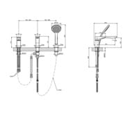 ��������� �� ���� ����� Gessi Rilievo 59037.149 �� 3 ���������, �����, ������ ���, ������