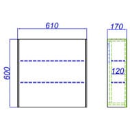 �������-���� Aqwella Mobi 610�600�170 2 �����, ��� ���������� MOB0406+MOB0717DB