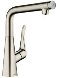 Смеситель Hansgrohe Metris Select M71 для кухни 320 мм поворотный излив сталь 14883800 — миниатюра 1