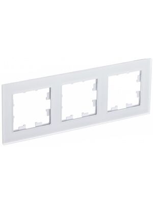 Рамка Systeme Electric ATLASDESIGN NATURE 3 поста, МАТОВОЕ СТЕКЛО БЕЛЫЙ ATN330103