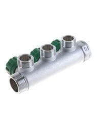 Коллектор регулируемый FAR 1"ВН на 3 отвода 3/4"Н, с плоским уплотнением, FK 3822 134TP