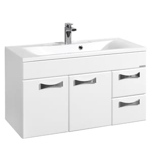 Тумба под раковину AQUATON Диор 100 1A167701DR010 998x540x444 подвесная, 2 ящ., 2 дверцы, белый глянец