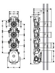 Модуль термостата Axor ShowerSolutions 10750180 скрытая часть, 3/4 — изображение 2