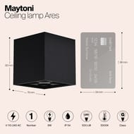 ���������� ���������� Maytoni Ares (����) O309CL-L8GF3K, 3000� 8�� IP 54, ������