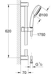 ������� �������� Grohe Tempesta Cosmopolitan 27787002 100 ����� 4 ������, ������, ����� 600��, ����
