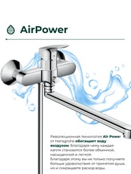 Смеситель Hansgrohe Logis 71402000 для ванны/душа, настенный, однозахватный, длинный излив