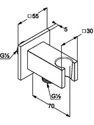 Соединение для шланга KLUDI A-QA с настенным держателем для душа 65569N0-00 — изображение 2