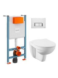 Комплект: Инсталляция Vitra с клавишей хром + Унитаз Normus + сиденье с микролифтом 9773B003-7200