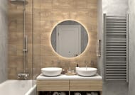 Зеркало Континент Ajour (645х645) ореольная LED подсветка 2700К, бесконтактный диммируемый сенсор