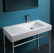 Раковина накладная Simas FROZEN (1000x500х130) с отверстием под смеситель, белая FZ 12 bia