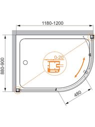 ������� ������ CEZARES ANIMA (1180-1200�880-900�2000) RH-1-120/90-C-Cr ����������/����