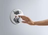 Смеситель Hansgrohe Ecostat S 15758000 термостат, с запорным/перекл вентилем, внеш.часть, хром