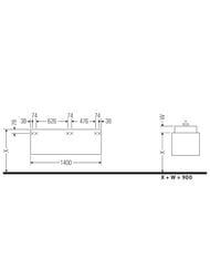 ����� ��� ���������� Duravit Ketho 1400�426�550 ���������,������, 2 �����, ������� ���. KT6697R4343