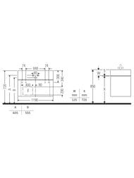 ����� ��� �������� Duravit Qatego 1190�470�� ���������, 2 ��., ���������, ����� ���. QA4396018180010