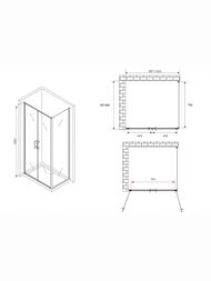 ������� ������ ABBER Sonnenstrand AG04100BC-S85B (1000�850�1950) ������ 6� ����������/������