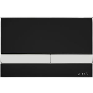 Клавиша смыва двойная VITRA Select стекло, цвет черный глянец, кнопки хром 740-1101