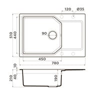 ����� Omoikiri YONAKA 78-LB-PA (780�510�207) �������, ���������, ����-������� 4993337
