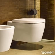 Унитаз подвесной DURAVIT ME by Starck 370х570х355 безободковый, крепление, белый матовый 2529092600