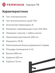 ����������������� TERMINUS ������ �8 (�� 532x800) �������������, ���������� ������, Ral 9005 ������ �������