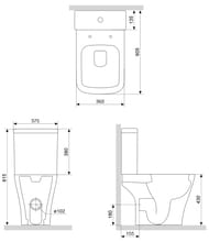 Унитаз-компакт Damixa Titan (360х605х815) безободковый, с сиденьем микролифт DX78C8600SC