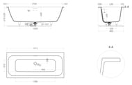 Ванна встраиваемая Salini Orlanda Axis Kit 190 103321MF  1905х800х600 S-Stone, RAL полностью матов